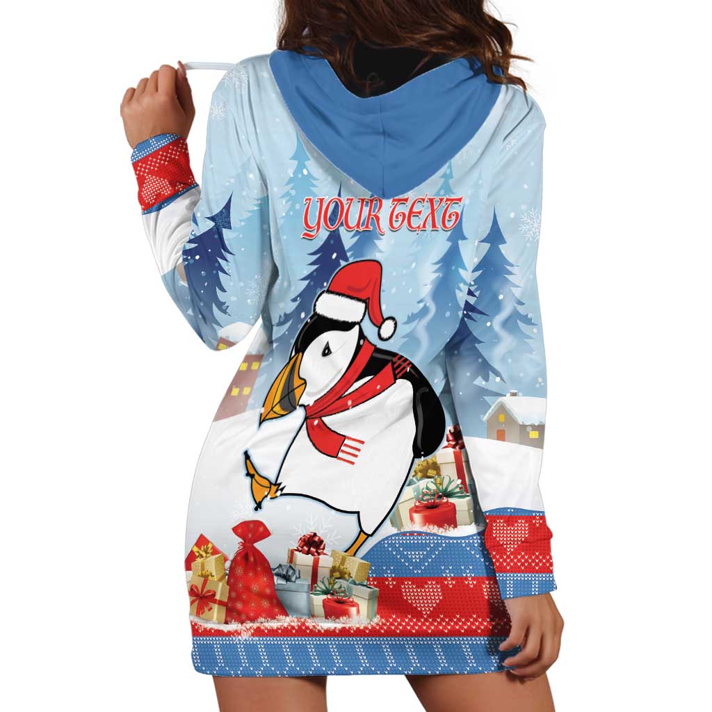 Personalised Puffin Iceland Christmas Hoodie Dress Merry Xmas Winter Vibes - Wonder Print Shop