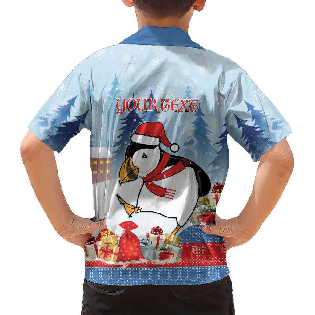 Personalised Puffin Iceland Christmas Kid Hawaiian Shirt Merry Xmas Winter Vibes - Wonder Print Shop