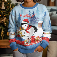 Personalised Puffin Iceland Christmas Kid Ugly Christmas Sweater Merry Xmas Winter Vibes - Wonder Print Shop