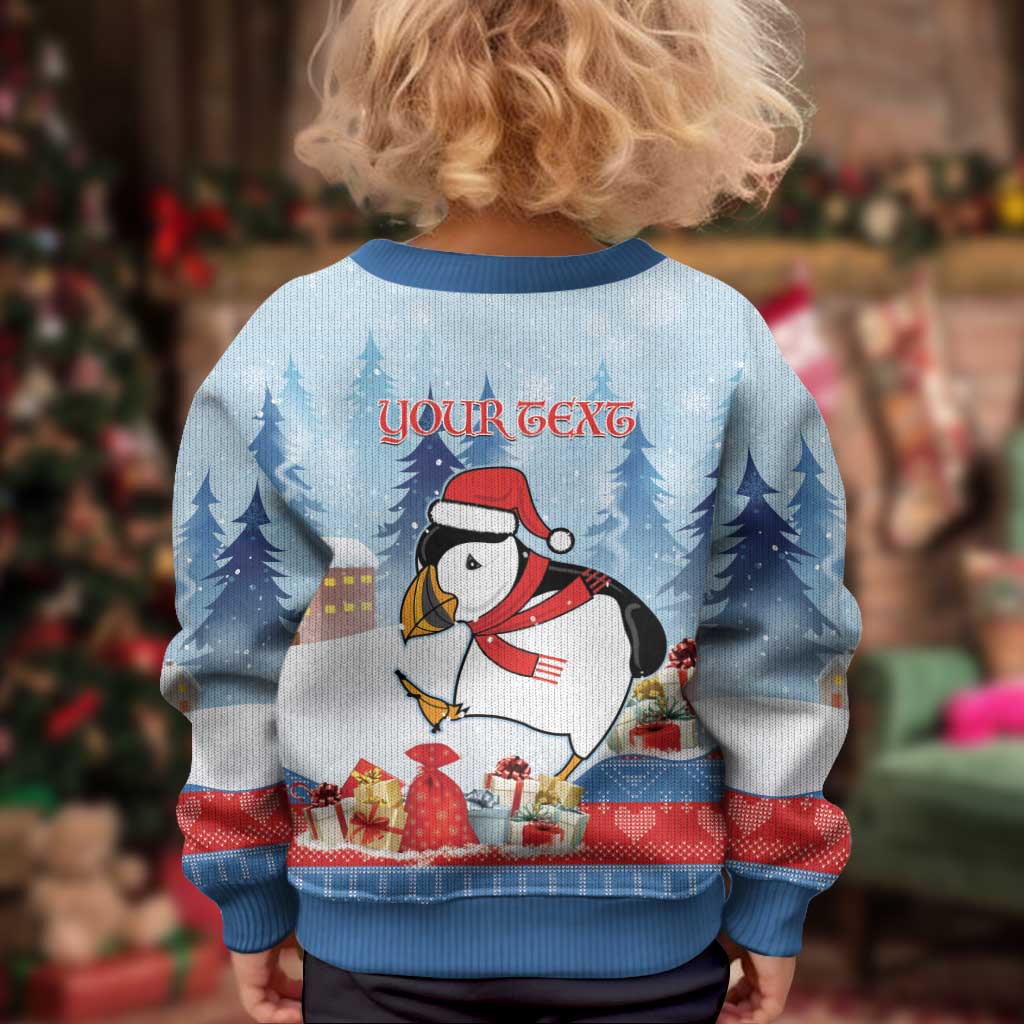 Personalised Puffin Iceland Christmas Kid Ugly Christmas Sweater Merry Xmas Winter Vibes - Wonder Print Shop