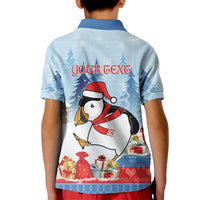 Personalised Puffin Iceland Christmas Kid Polo Shirt Merry Xmas Winter Vibes - Wonder Print Shop