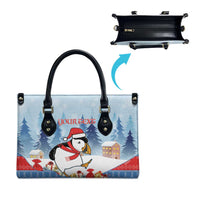 Personalised Puffin Iceland Christmas Leather Bag Merry Xmas Winter Vibes - Wonder Print Shop