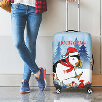 Personalised Puffin Iceland Christmas Luggage Cover Merry Xmas Winter Vibes - Wonder Print Shop