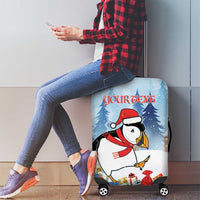 Personalised Puffin Iceland Christmas Luggage Cover Merry Xmas Winter Vibes - Wonder Print Shop