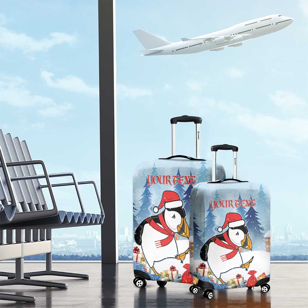 Personalised Puffin Iceland Christmas Luggage Cover Merry Xmas Winter Vibes - Wonder Print Shop