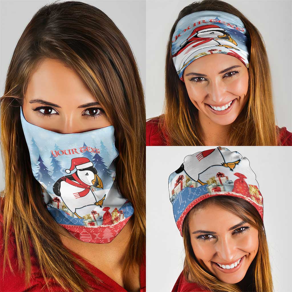 Personalised Puffin Iceland Christmas Neck Gaiter Merry Xmas Winter Vibes - Wonder Print Shop