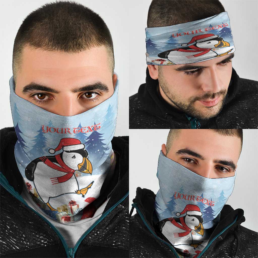 Personalised Puffin Iceland Christmas Neck Gaiter Merry Xmas Winter Vibes - Wonder Print Shop