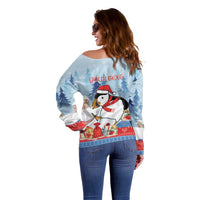 Personalised Puffin Iceland Christmas Off Shoulder Sweater Merry Xmas Winter Vibes - Wonder Print Shop