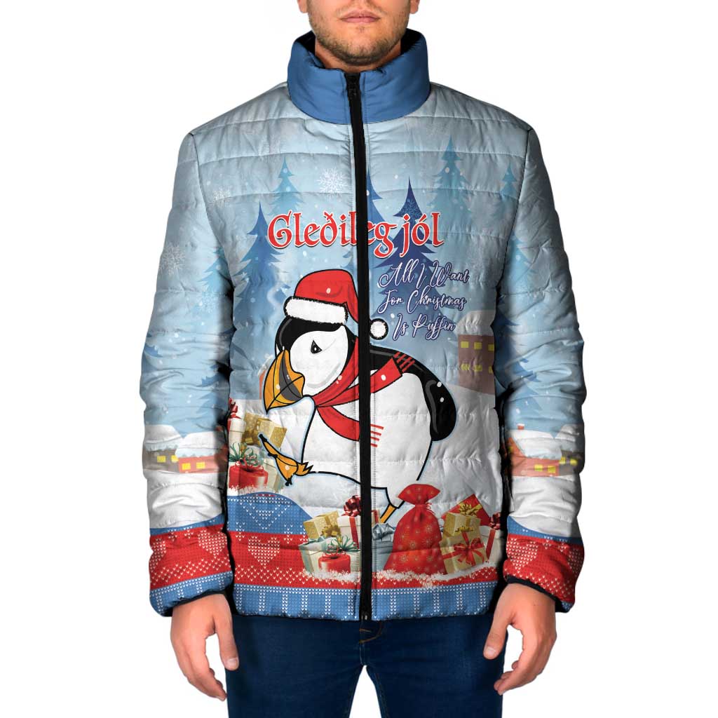 Personalised Puffin Iceland Christmas Padded Jacket Merry Xmas Winter Vibes - Wonder Print Shop