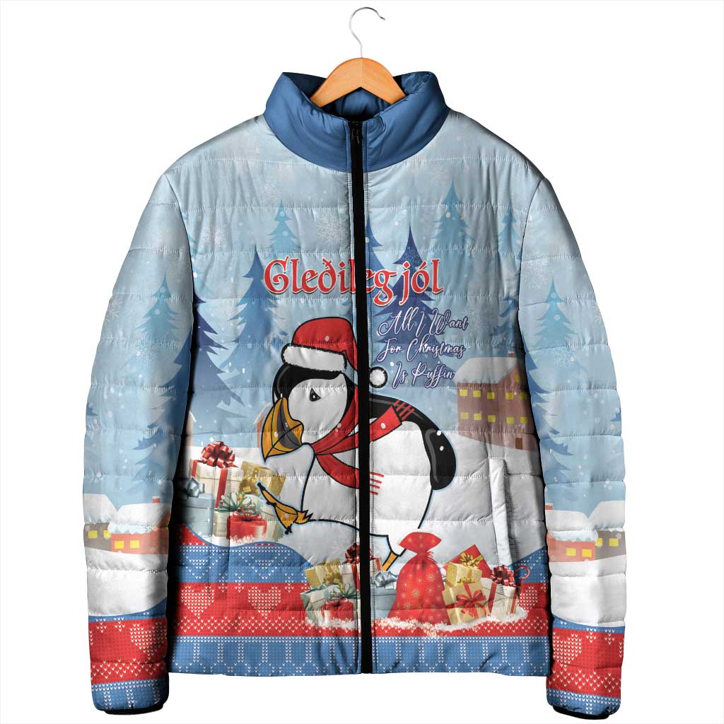 Personalised Puffin Iceland Christmas Padded Jacket Merry Xmas Winter Vibes - Wonder Print Shop