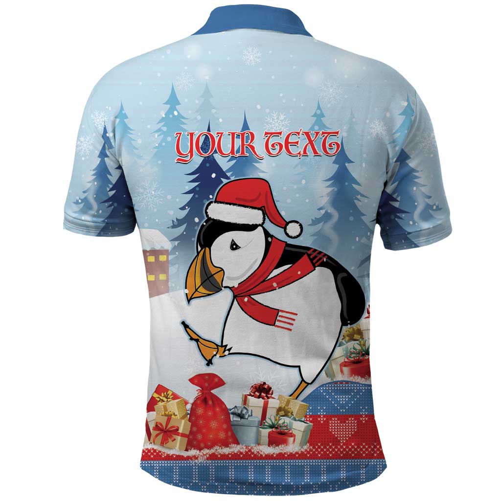 Personalised Puffin Iceland Christmas Polo Shirt Merry Xmas Winter Vibes - Wonder Print Shop