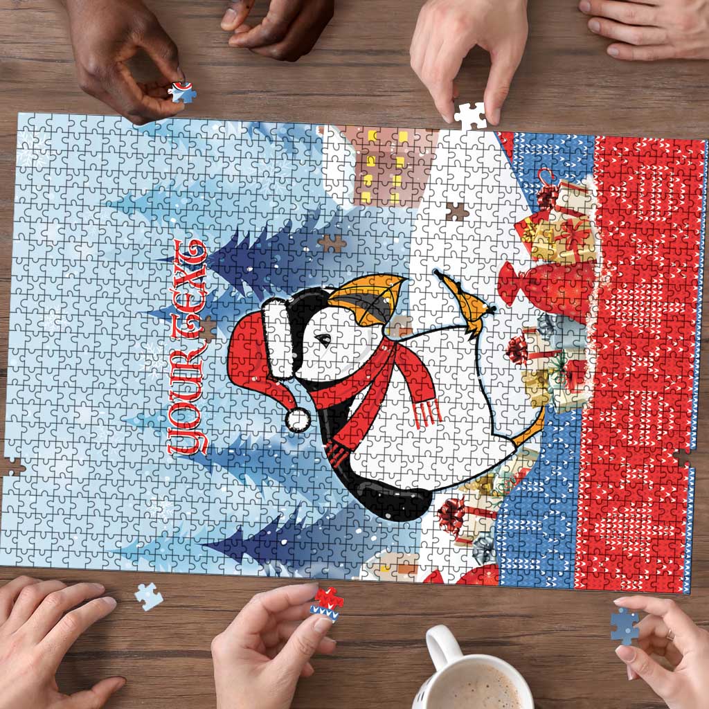 Personalised Puffin Iceland Christmas Puzzle Merry Xmas Winter Vibes - Wonder Print Shop