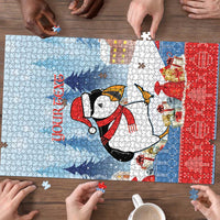 Personalised Puffin Iceland Christmas Puzzle Merry Xmas Winter Vibes - Wonder Print Shop