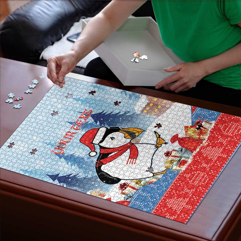 Personalised Puffin Iceland Christmas Puzzle Merry Xmas Winter Vibes - Wonder Print Shop