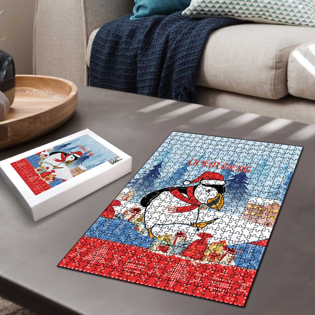 Personalised Puffin Iceland Christmas Puzzle Merry Xmas Winter Vibes - Wonder Print Shop