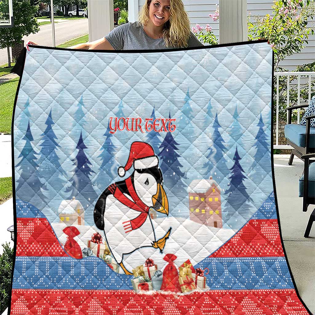Personalised Puffin Iceland Christmas Quilt Merry Xmas Winter Vibes - Wonder Print Shop