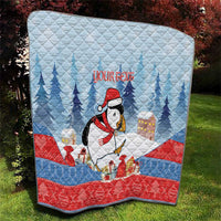 Personalised Puffin Iceland Christmas Quilt Merry Xmas Winter Vibes - Wonder Print Shop