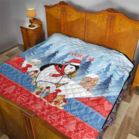 Personalised Puffin Iceland Christmas Quilt Merry Xmas Winter Vibes - Wonder Print Shop