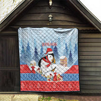 Personalised Puffin Iceland Christmas Quilt Merry Xmas Winter Vibes - Wonder Print Shop
