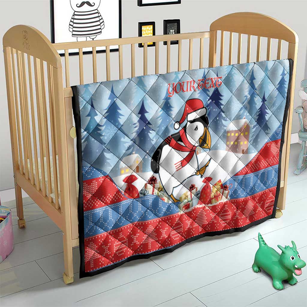 Personalised Puffin Iceland Christmas Quilt Merry Xmas Winter Vibes - Wonder Print Shop