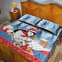 Personalised Puffin Iceland Christmas Quilt Bed Set Merry Xmas Winter Vibes - Wonder Print Shop