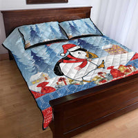 Personalised Puffin Iceland Christmas Quilt Bed Set Merry Xmas Winter Vibes - Wonder Print Shop