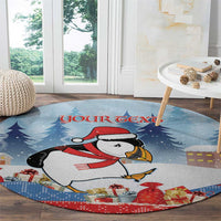 Personalised Puffin Iceland Christmas Round Carpet Merry Xmas Winter Vibes - Wonder Print Shop