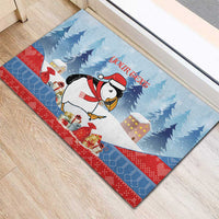 Personalised Puffin Iceland Christmas Rubber Doormat Merry Xmas Winter Vibes - Wonder Print Shop