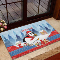 Personalised Puffin Iceland Christmas Rubber Doormat Merry Xmas Winter Vibes - Wonder Print Shop