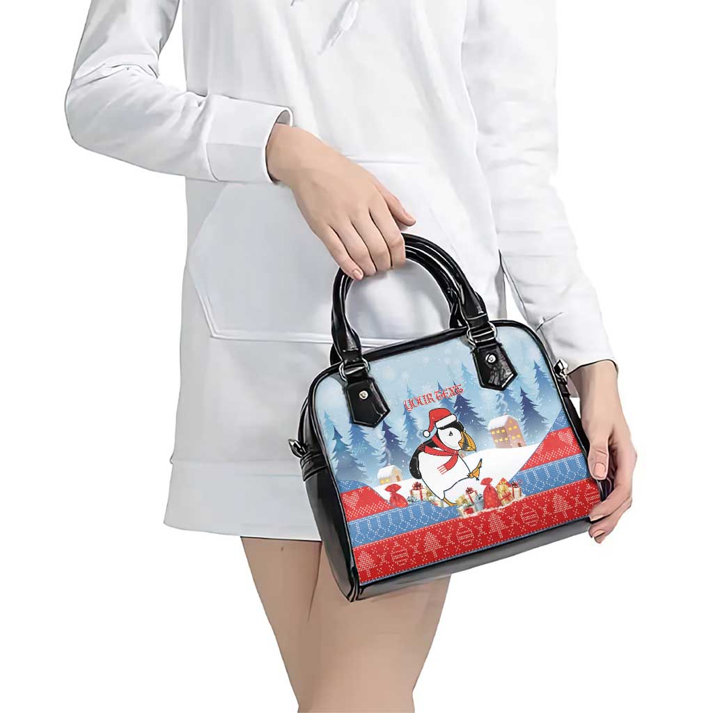 Personalised Puffin Iceland Christmas Shoulder Handbag Merry Xmas Winter Vibes - Wonder Print Shop