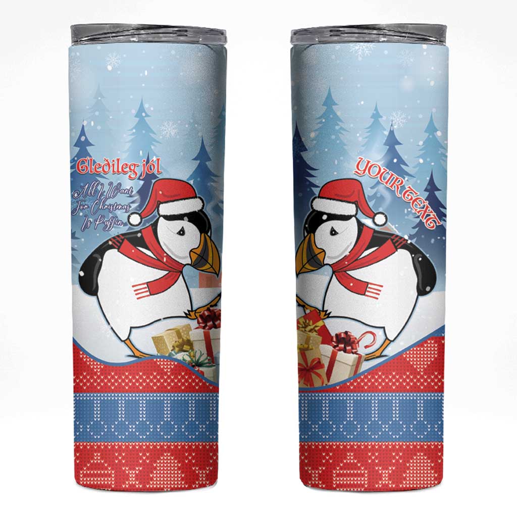 Personalised Puffin Iceland Christmas Skinny Tumbler Merry Xmas Winter Vibes - Wonder Print Shop