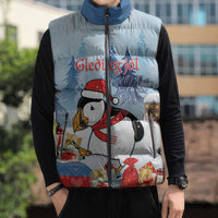 Personalised Puffin Iceland Christmas Sleeveless Puffer Jacket Merry Xmas Winter Vibes - Wonder Print Shop