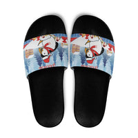 Personalised Puffin Iceland Christmas Slide Sandals Merry Xmas Winter Vibes - Wonder Print Shop