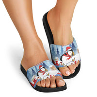 Personalised Puffin Iceland Christmas Slide Sandals Merry Xmas Winter Vibes - Wonder Print Shop