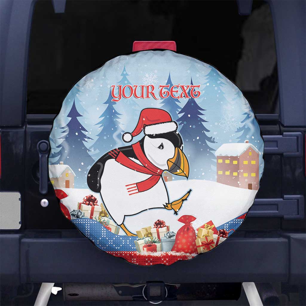 Personalised Puffin Iceland Christmas Spare Tire Cover Merry Xmas Winter Vibes - Wonder Print Shop