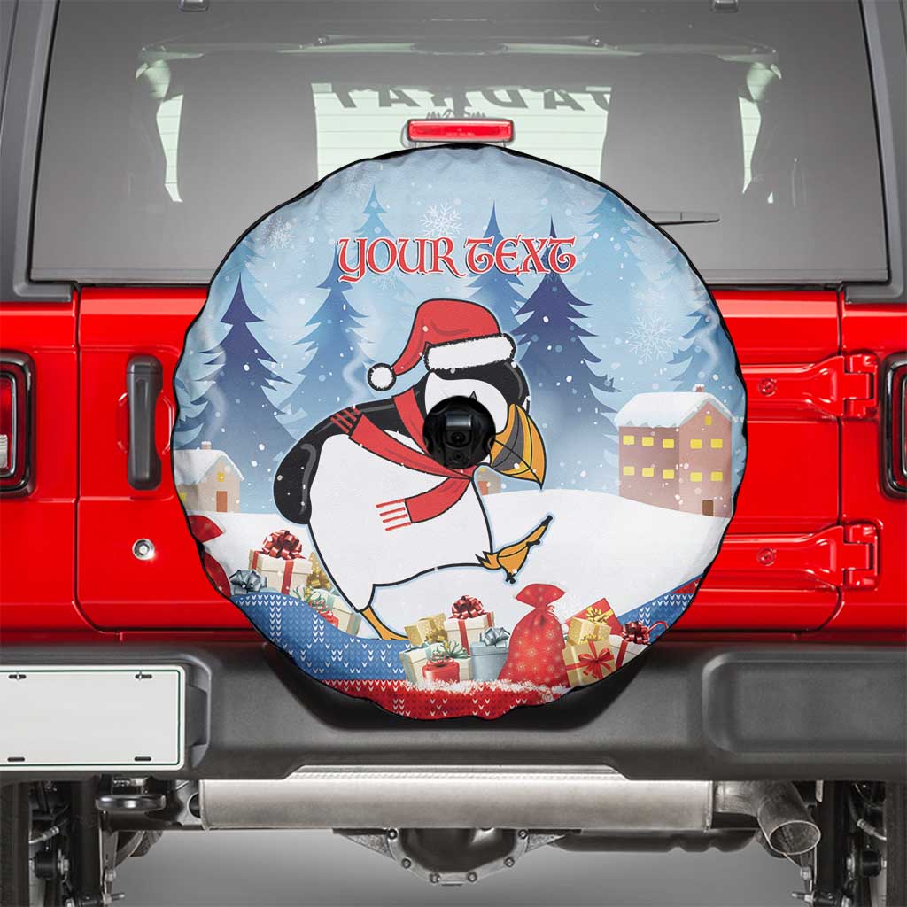 Personalised Puffin Iceland Christmas Spare Tire Cover Merry Xmas Winter Vibes - Wonder Print Shop