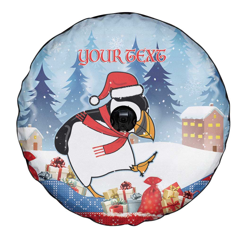 Personalised Puffin Iceland Christmas Spare Tire Cover Merry Xmas Winter Vibes - Wonder Print Shop