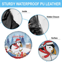 Personalised Puffin Iceland Christmas Spare Tire Cover Merry Xmas Winter Vibes - Wonder Print Shop