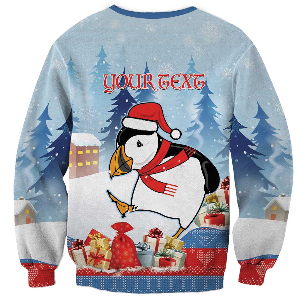 Personalised Puffin Iceland Christmas Sweatshirt Merry Xmas Winter Vibes - Wonder Print Shop