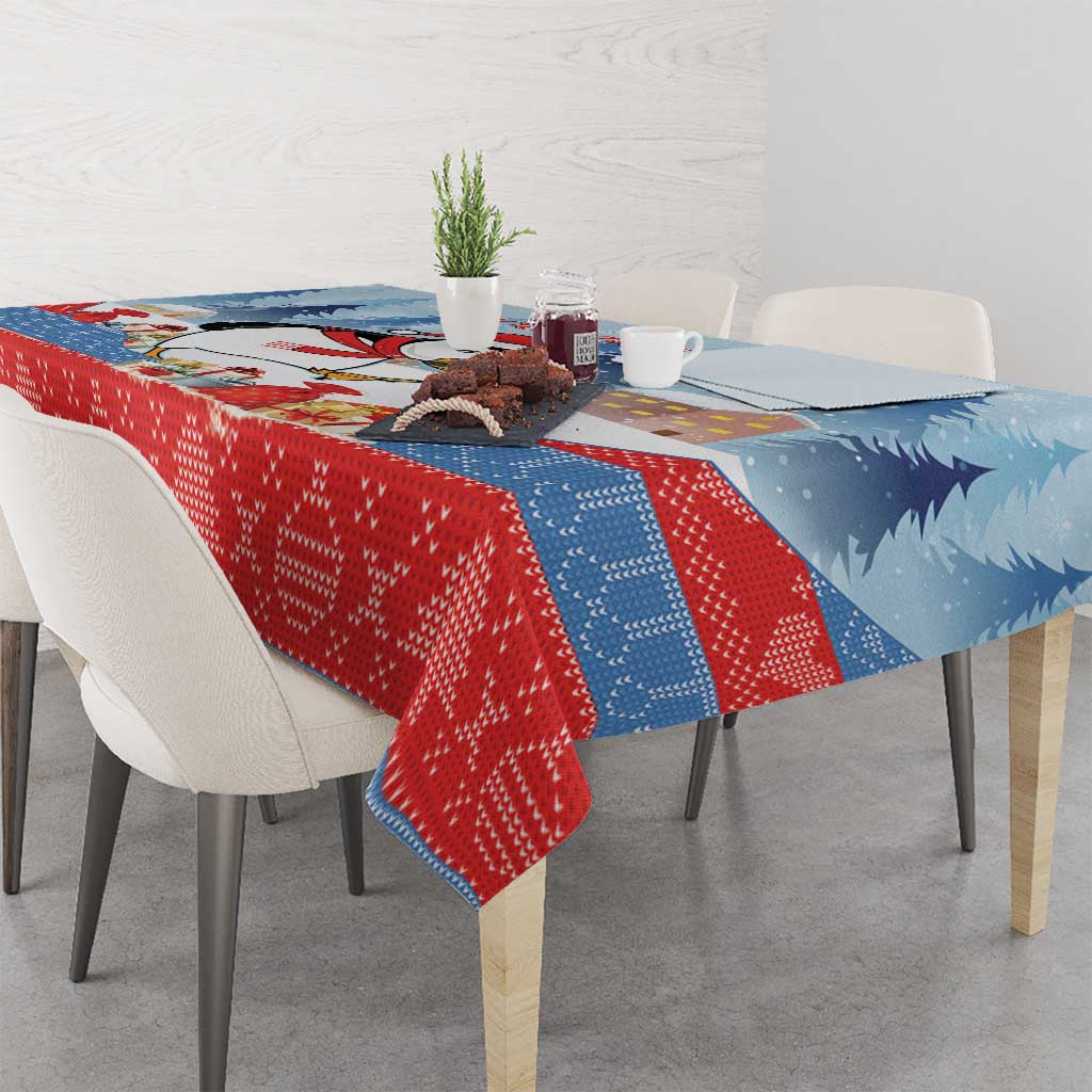 Personalised Puffin Iceland Christmas Tablecloth Merry Xmas Winter Vibes - Wonder Print Shop