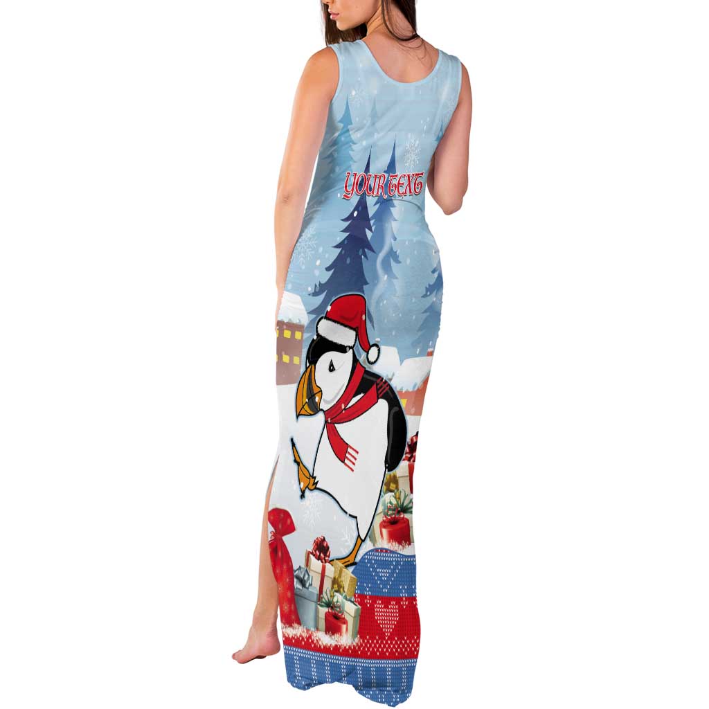 Personalised Puffin Iceland Christmas Tank Maxi Dress Merry Xmas Winter Vibes - Wonder Print Shop