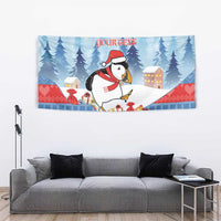 Personalised Puffin Iceland Christmas Tapestry Merry Xmas Winter Vibes - Wonder Print Shop