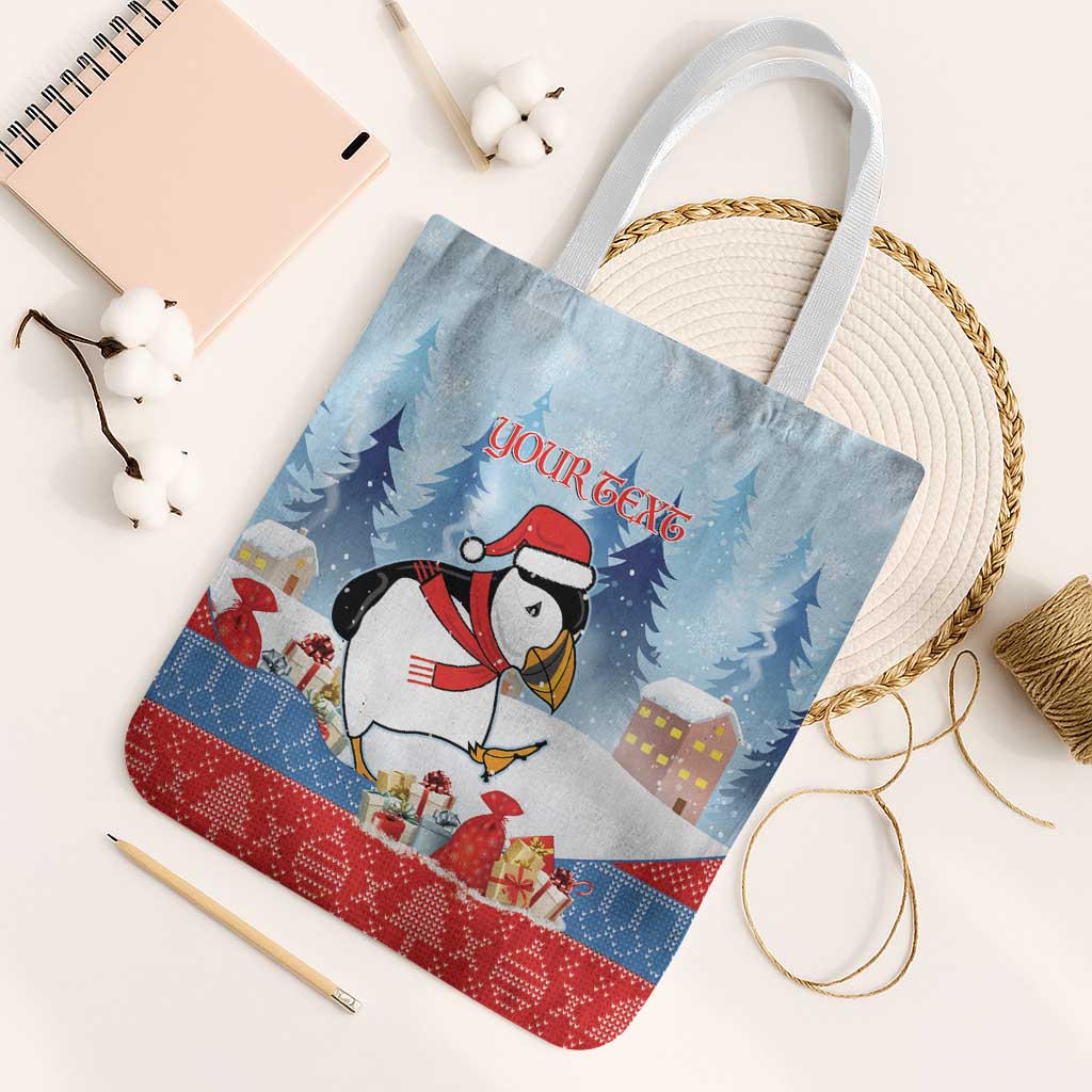 Personalised Puffin Iceland Christmas Tote Bag Merry Xmas Winter Vibes - Wonder Print Shop