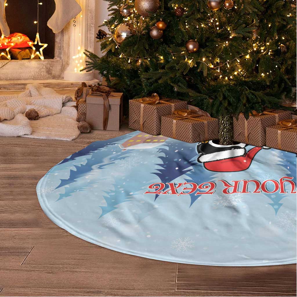 Personalised Puffin Iceland Christmas Tree Skirt Merry Xmas Winter Vibes - Wonder Print Shop