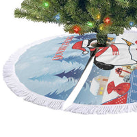 Personalised Puffin Iceland Christmas Tree Skirt Merry Xmas Winter Vibes - Wonder Print Shop