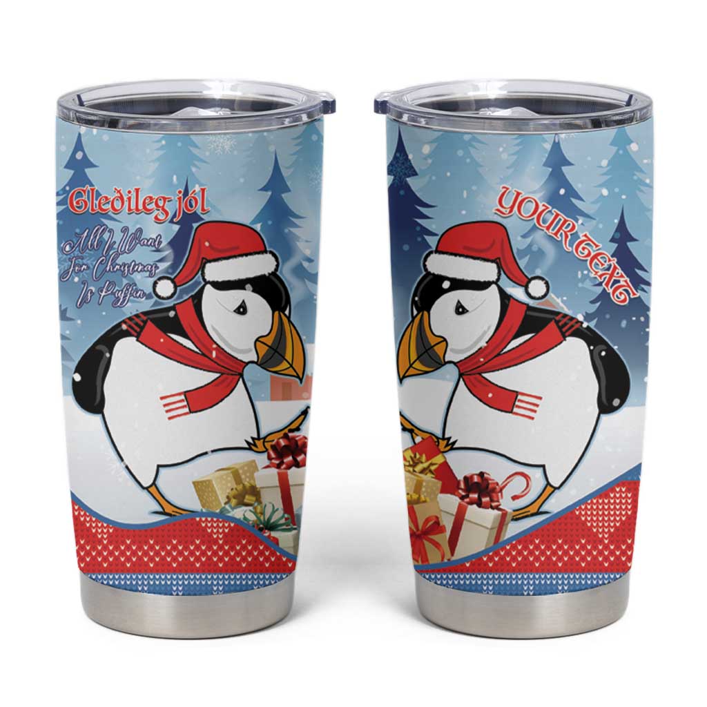 Personalised Puffin Iceland Christmas Tumbler Cup Merry Xmas Winter Vibes - Wonder Print Shop
