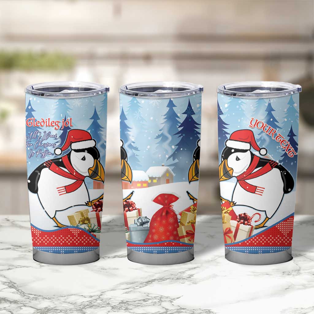 Personalised Puffin Iceland Christmas Tumbler Cup Merry Xmas Winter Vibes - Wonder Print Shop