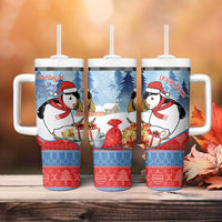 Personalised Puffin Iceland Christmas Tumbler With Handle Merry Xmas Winter Vibes - Wonder Print Shop