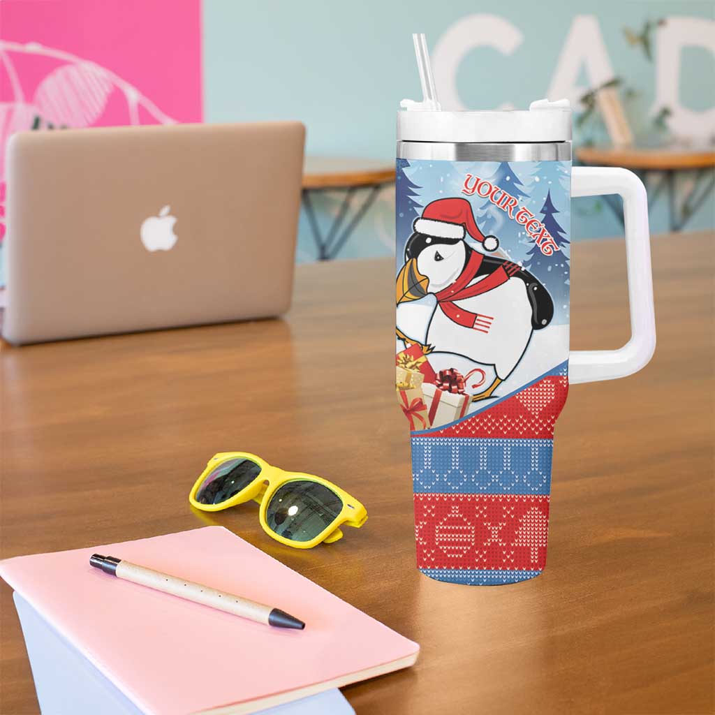 Personalised Puffin Iceland Christmas Tumbler With Handle Merry Xmas Winter Vibes - Wonder Print Shop