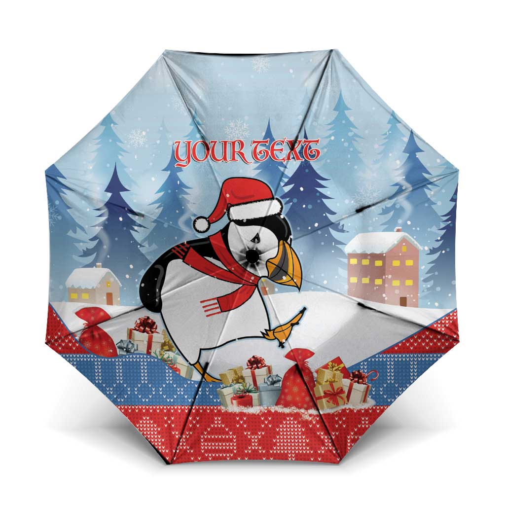 Personalised Puffin Iceland Christmas Umbrella Merry Xmas Winter Vibes - Wonder Print Shop